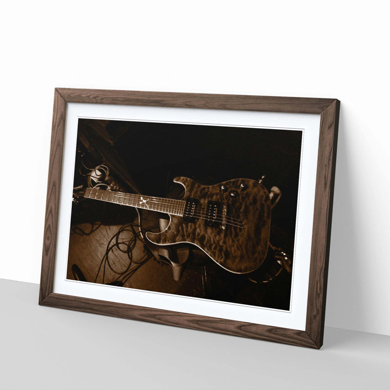 Electric Guitar (2) Framed Photographic - Framed Print, Walnut