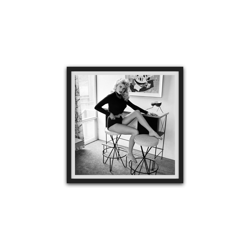 Jayne Mansfield: Pinup moderne - photographie, H 14 po x l 14 po x P 1 po, Cadre noir