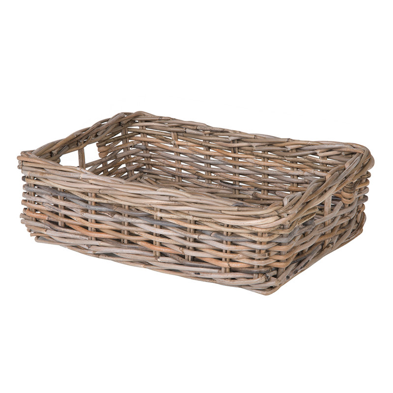 Beachcrest Home™ Ayriauna Rattan Basket, Medium - 7" H x 22" W x 18" D