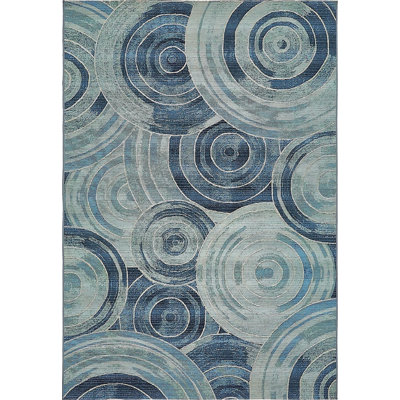 Tapis intérieur / extérieur bleu clair Deweese