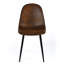 Ensemble de quatre chaises d'appoint en espresso et en faux suède noir et acier