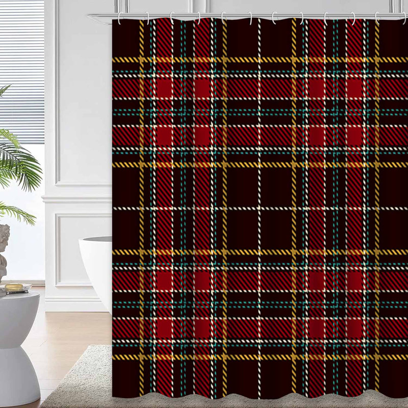 Rideau de douche Tartan, L 72 po x l 84 po