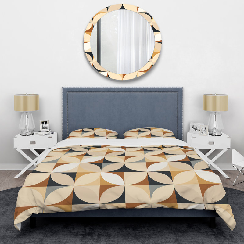 Geometric Harmony - Ensemble de housse de couette géométrique, Housse de couette pour grand lit et 2 taies décor