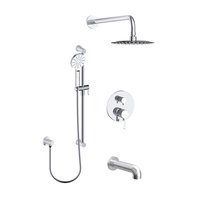 Ensemble de robinet de baignoire / douche chromé, Chrome chrome
