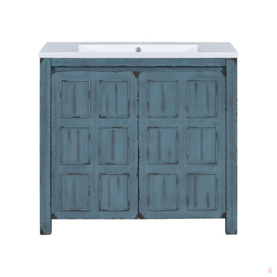 Organisateur de meuble-lavabo 36 po avec lavabo, ensemble d'armoire combiné, armoire de rangement pour salle de bain