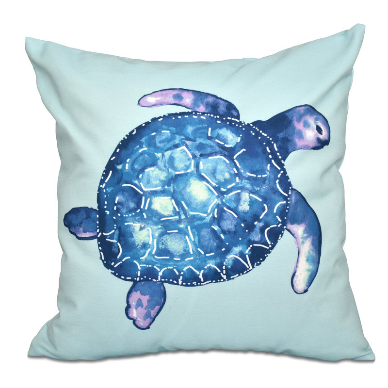 Beach Vacation Reversible Throw Pillow, 26" H x 26" W, Aqua