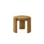 Ensemble de 3 pièces de style contemporain, 1 table basse, 2 tables de bout, socle, base ronde, mobilier de salon, finition noyer