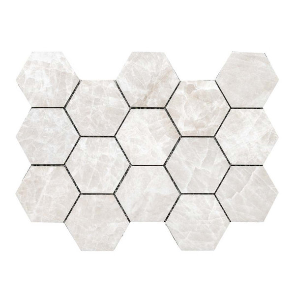 Galleria Taj Mahal 3" x 3" Porcelain Hexagon Mosaic Floor and Wall Tile