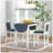 3-Piece Wood Counter Height Drop Leaf  Dining Table Set With 2 Upholstered Dining Chairs For Small Place, 