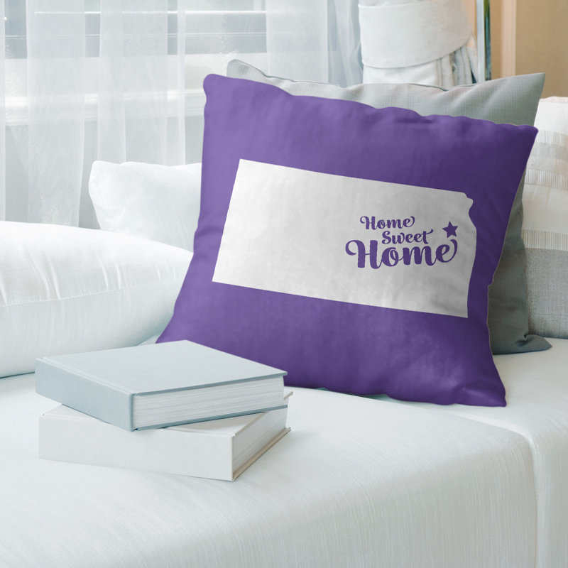 Reversible Throw Pillow, 18" x 18", Purple, Topeka