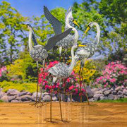 Cuyahoga Great Blue Heron Assorted Metal Garden Figurines (Set of 4)