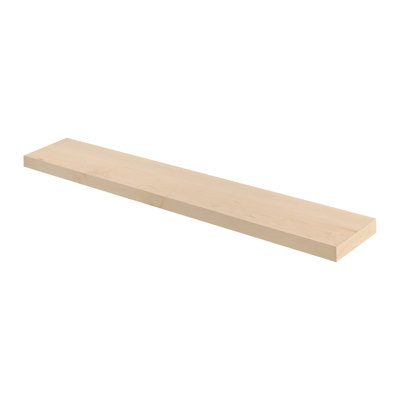 Alma 72" Maple Wood Floating Shelf - 2" Height - Unfinished