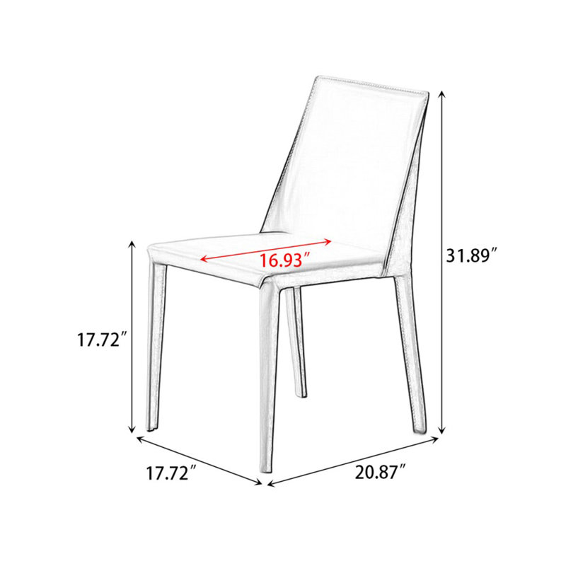 Gray Solid back side Chair(Set of 2)