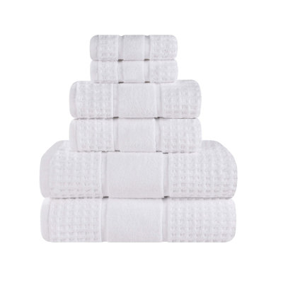 Hisela 3-Piece Waffle Cotton Towel Set