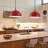 2- light 11.8inches Modern Red Dome Single Pendant Light For Kitchen,Restaurant Room Aisle-214436365