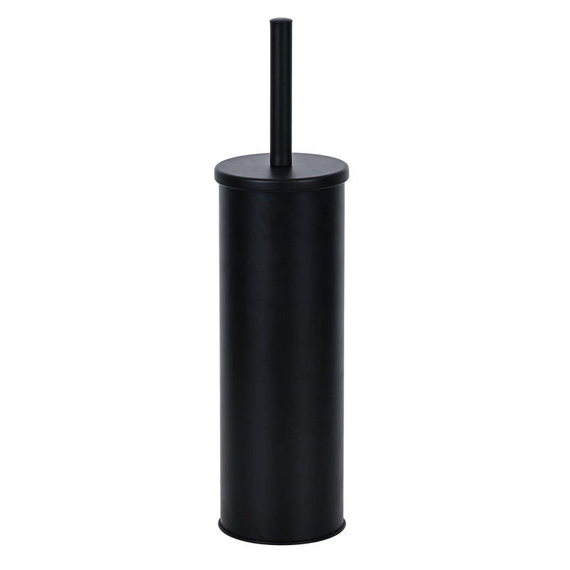 Brosse de toilette avec support, Noir mat