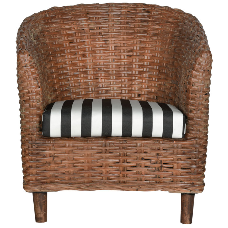 Nikkie 30"W Barrel Chair, Dark Brown
