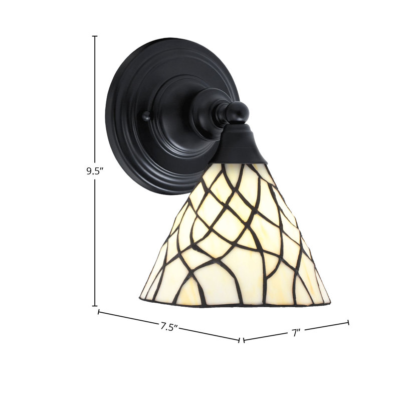 Wall Sconce Shown In Matte Black Finish With 7" Sandhill Art Glass