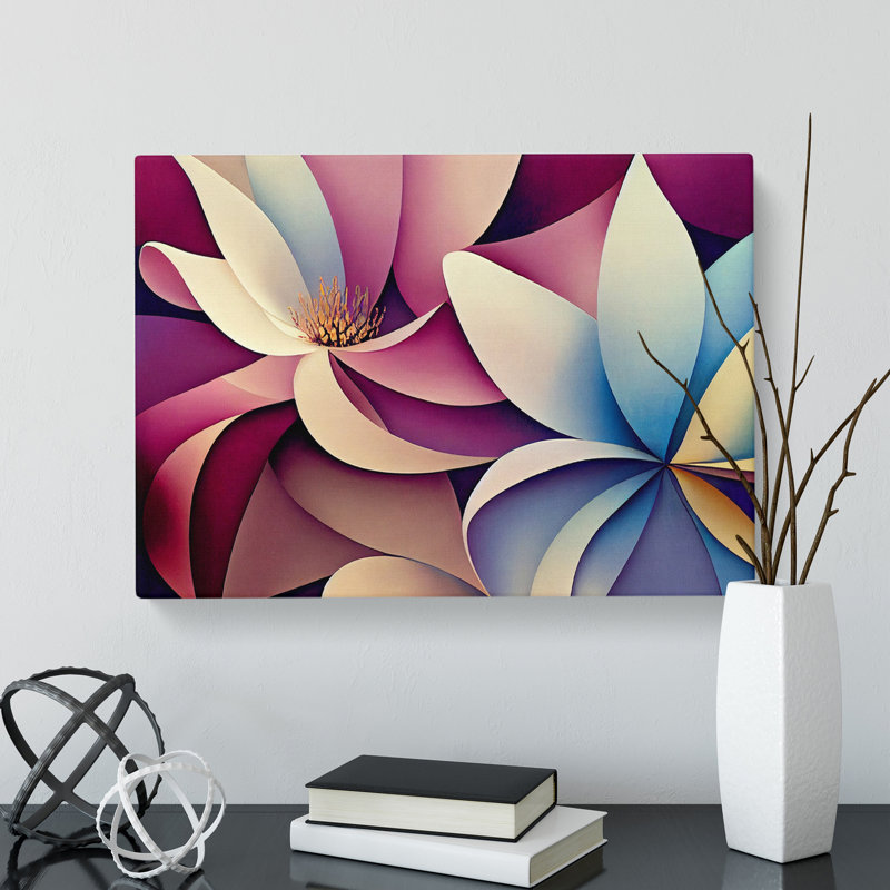 Ultimate Modern Flowers Abstract - Wrapped Canvas, 35cm H x 50cm W x 3cm D