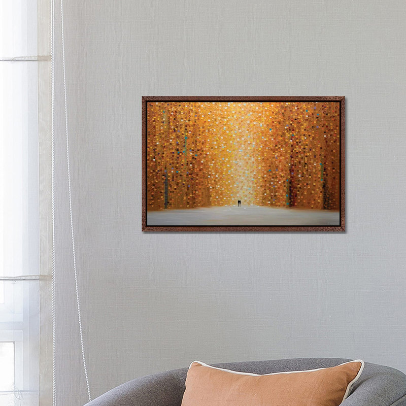 Sunset And You by Ekaterina Ermilkina - Painting on Canvas, 66.04 cm H x 45.72 cm W, Classic Brown Wood Framed