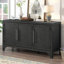Buffet de rangement conçu avec panneau de fibres à densité moyenne et placage de pin, tablettes réglables, convient aux salons, aux entrées et aux salles d'étude