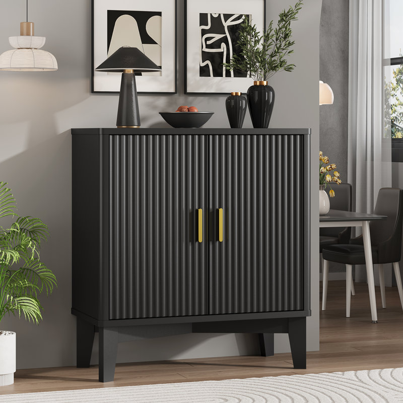 Armoire de rangement multifonctionnelle à grande capacité avec tablette réglable, Black