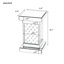 11.8'' Silver Square Mirrored End Table With LED Lights And Crushed Diamond