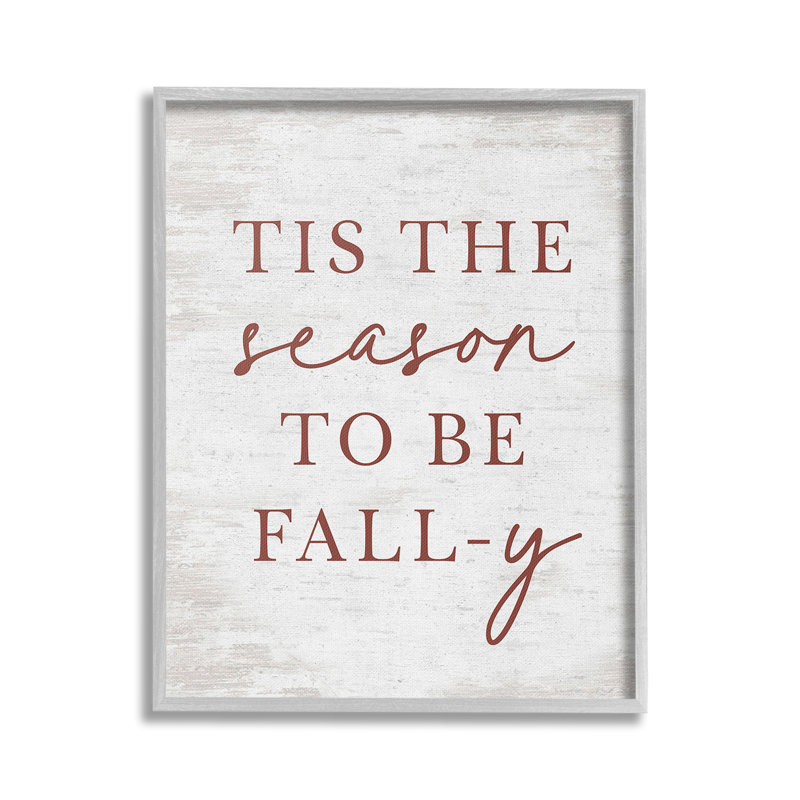 Gray Framed Fall Quote Canvas Print, 16 x 20