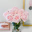 Real Touch Roses Centerpiece In Tall Glass Vase-278567420