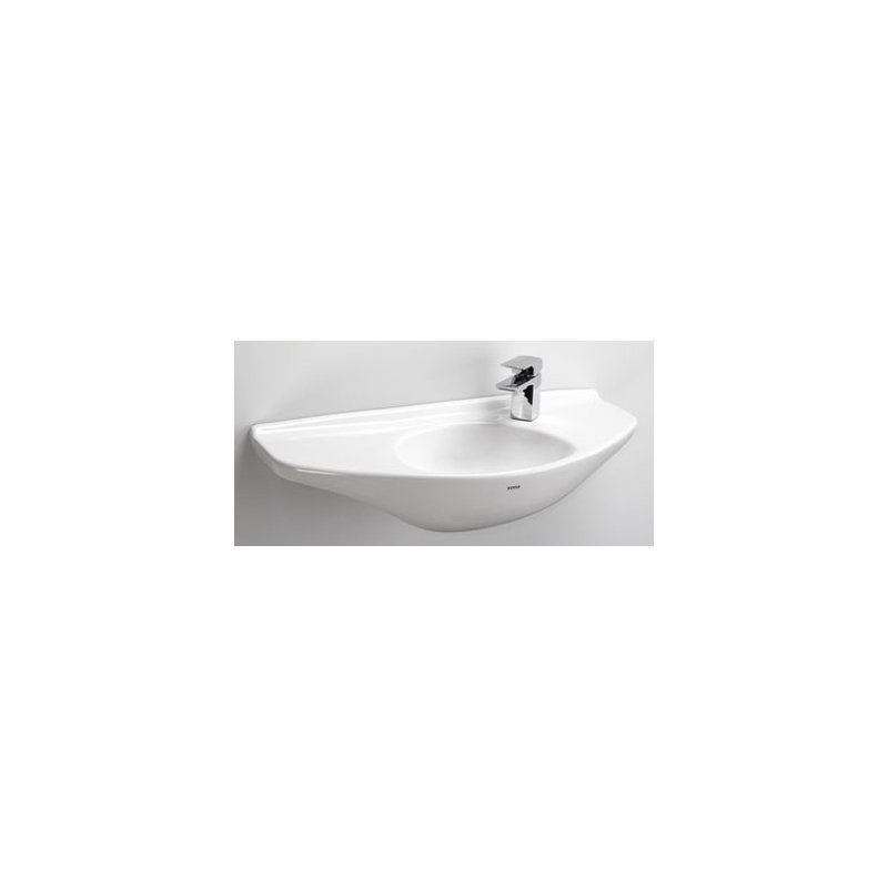 Vitreous China Wall Mount Bathroom Sink with Overflow, Cotton