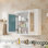 Armoire à pharmacie murale 36 po x 28 po avec double miroir et tablettes réglables Zyrven