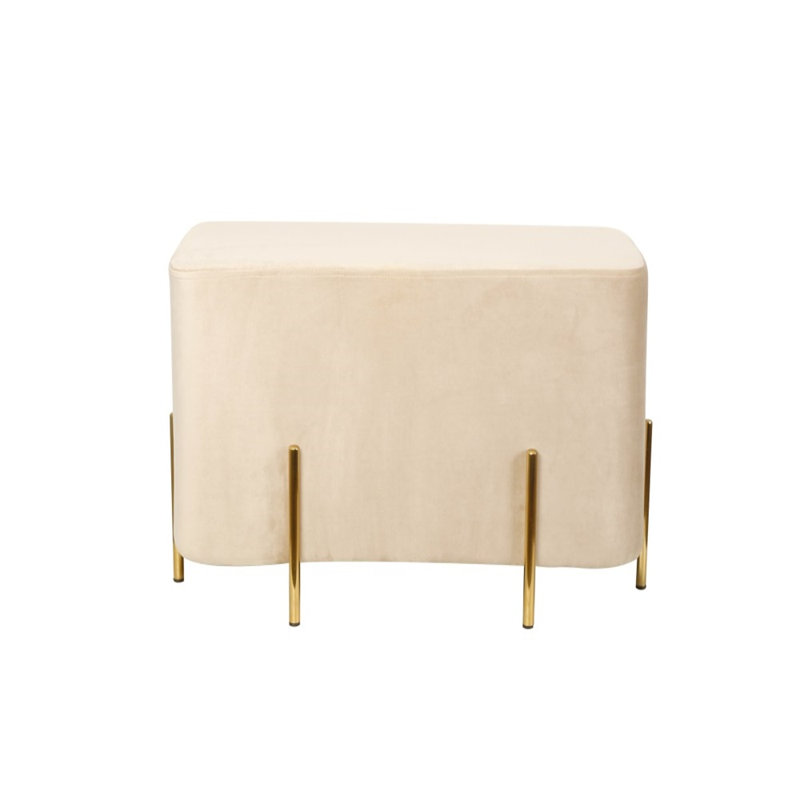 Repose-pieds rembourré avec rangement Weitman, Beige