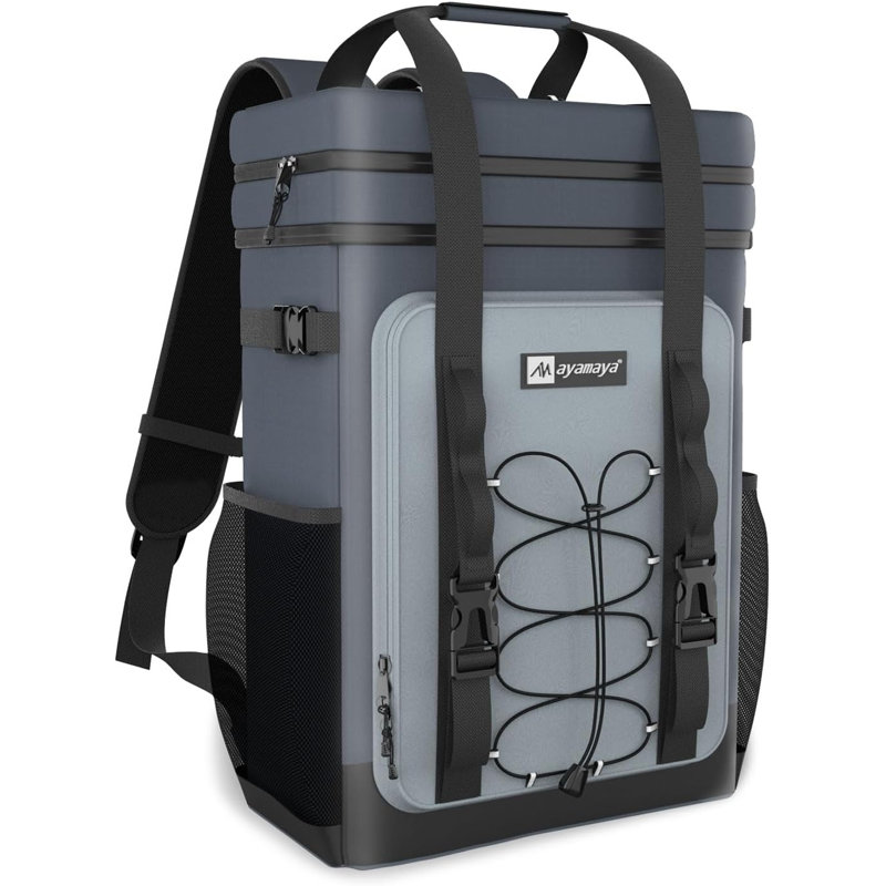 40 glacières pour sac à dos, grand sac à dos pour glacière, glacières de camping isolantes et imperméables, Gris