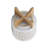 8" CHEVRON PLANTER W/ WOOD STAND, BEIGE