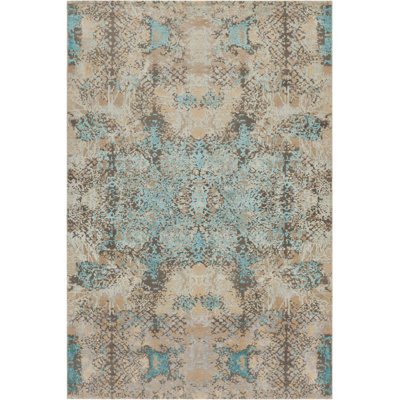 Vingel Authentic Hand-Woven Transitional Rug – Blue/Beige