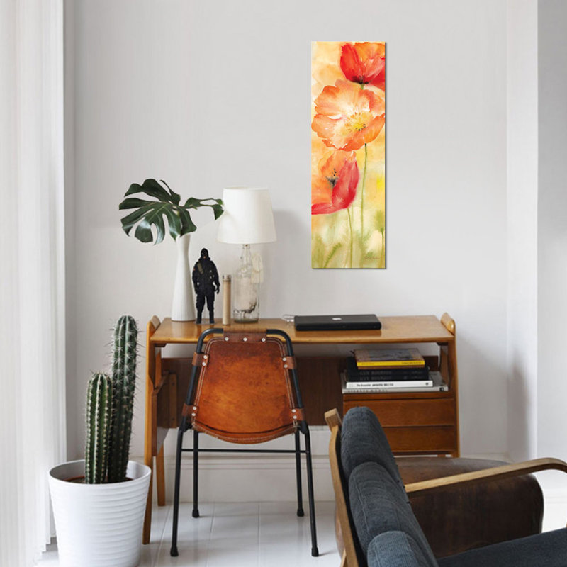 «Poppy Meadow Spice Panel II», reproduction sur toile, H 72 po x l 24 po x P 1,5 po, Toile tendue