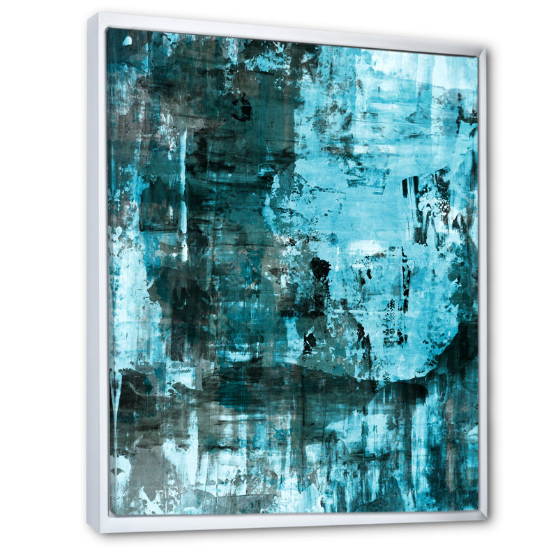 Art abstrait bleu, art abstrait bleu, Cadre flottant blanc
