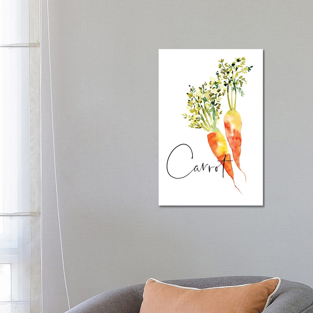 Loose Veggies Carrot von Sara Berrenson - No Frame Gallery-Wrapped Canvas Giclée on Canvas