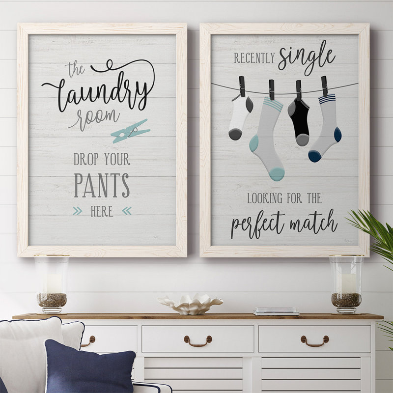 «Drop Your Pants» - Toile encadrée de qualité supérieure - prête à être accrochée, Blanc, H 27,5 po x l 75 po x P 1,5 po