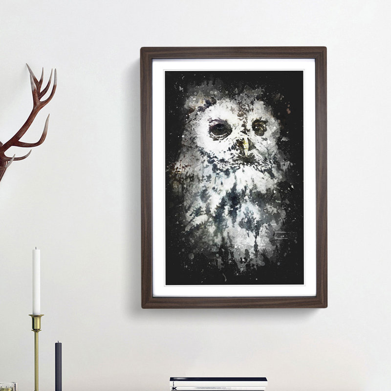 Tawny Owl - Framed Print, 33cm H x 24cm W x 2cm D, Walnut Framed