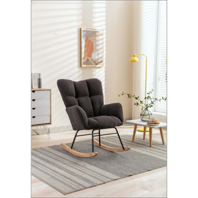 Chaise de chambre de bébé à bascule Teddy, Gris foncé