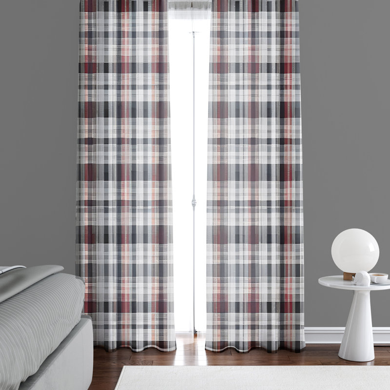 Danow Semi Sheer Curtain Pair, 20" W x 61" L