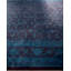 Tapis bleu / noir en laine noué à la main de conception unique 12 pi 1 po x 18 pi 3 po années 2000 Delmon