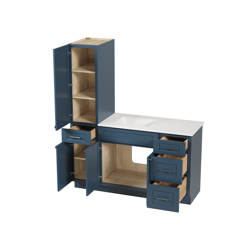 Ensemble de meuble-lavabo simple 60 po Disar, Bleu