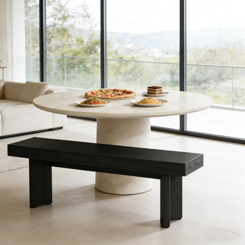 Banc de table de cuisine à pieds triangulaires, rangement pour chaussures, Noir