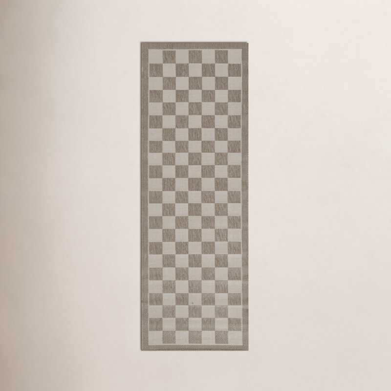 Tapis intérieur / extérieur gris Erin Gates par Momeni Saybrook, Gris, Tapis de couloir 2 pi 7 po x 7 pi 6 po