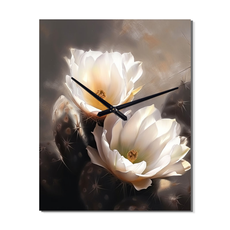 Jarielyz - Horloge murale moderne cactus floral, H 28 po x l 12 po x P 1 po