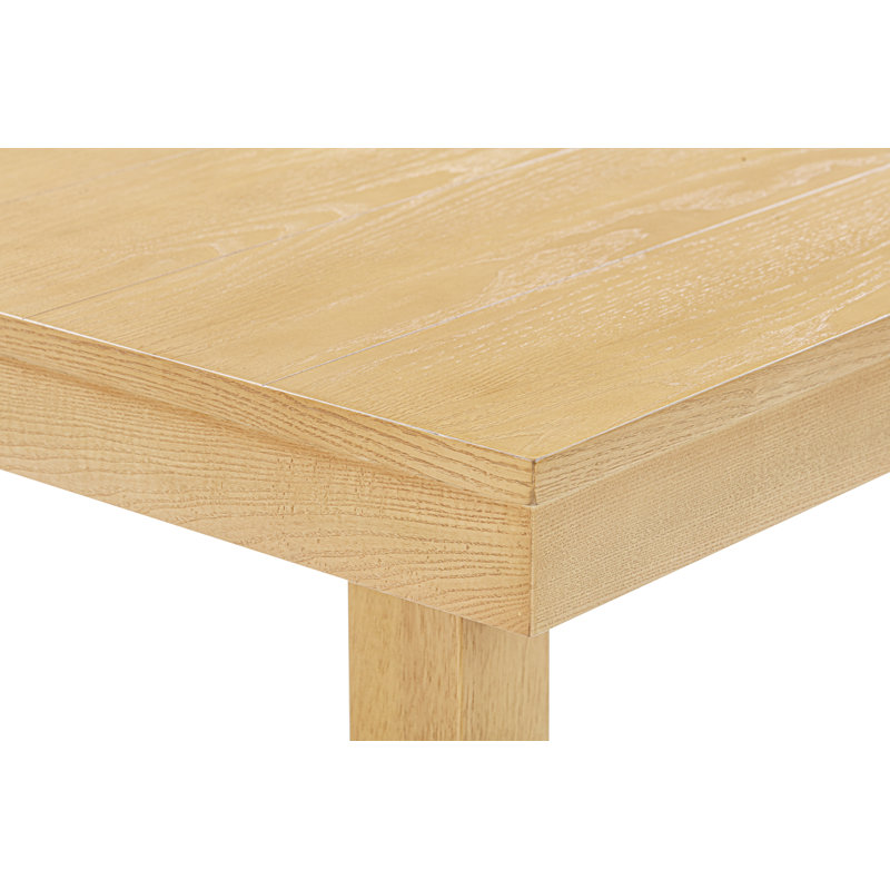 Cornesia Rectangular 68" Ash Solid Wood Four Leg Dining Table, Natural Oak