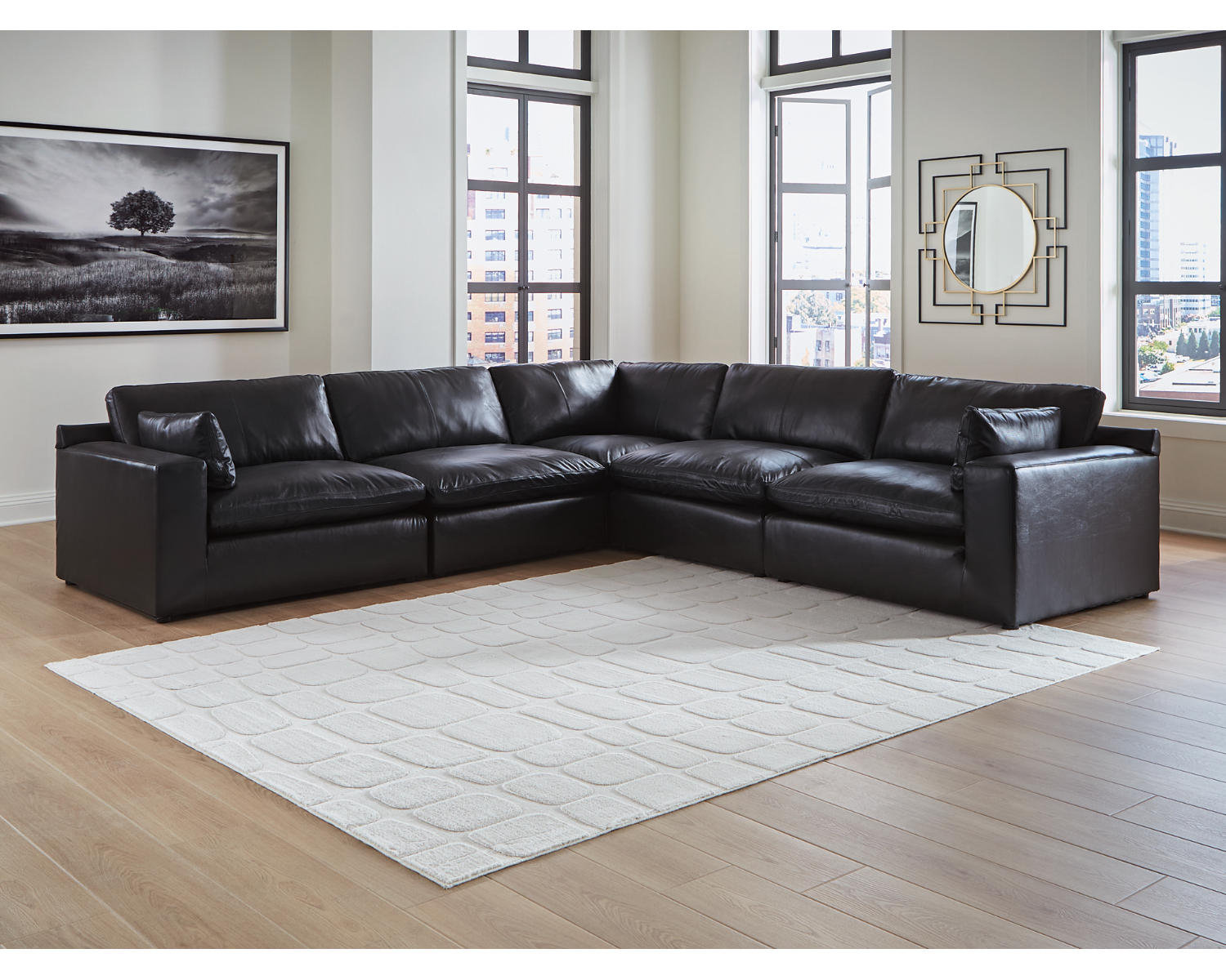 Top Grain Leather Modular Sectional