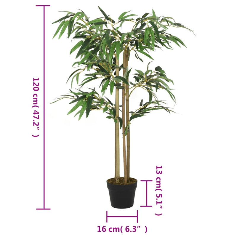 Faux Bamboo Tree in Pot, 120cm H x 16cm W